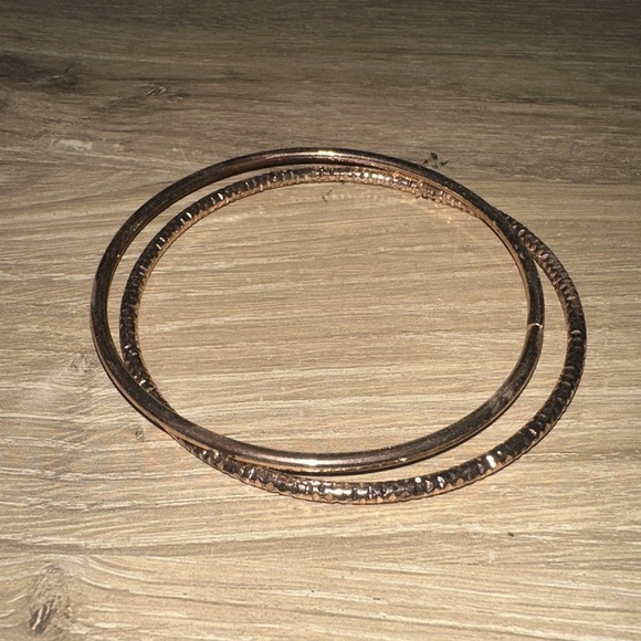 Set of 2 gold bangle - Picture 1 of 2